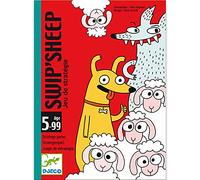 DJECO Swip' Sheep Jeux de Cartes, dès 5 ans - Protégez les Moutons ! Jeu de Stratégie pour Petits et Grands - Soirée en Famille - Illustrations Amusantes - 32 Cartes - 3 à 5 Joueurs / 10 min