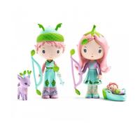 Djeco Figurines Tinyly Lily et Sylvestre avec bébé et Polo – Aqua G