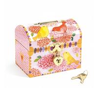 Tirelire Bois Oiseaux et Fleurs - DJECO rose imprimé TU