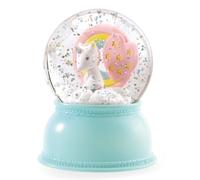 Djeco Veilleuse Boule à neige Licorne, 1 Unité (Lot de 1), Bleu