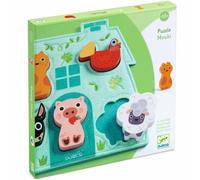 DJECO Wooden Block Puzzle Mouki puzzle 12m+ 1 pcs