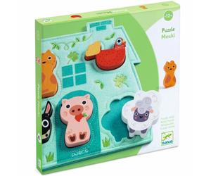DJECO Wooden Block Puzzle Mouki puzzle 12m+ 1 pcs