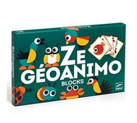 DJECO ZE Géoanimo Jeu Construction Animaux, dès 3 Ans - Reproduire Un Animal à Partir d'un Modèle ! 30 Pièces en Bois, 20 Cartes Modèle, 3 Difficultés - Développe Créativité & Concentration