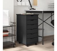 DJEKA Caisson de Bureau à roulettes Armoire roulante avec tiroirs Aisson de Rangement Mobile, Table de Chevet, Meuble de Rangement avec roulettes pour Chambre, Salon-Gris-34 x 39 x 65.5 cm