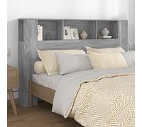DJEKA Tête de lit avec Rangement 160 cm - Bois - Contemporary - Gris - 160x18,5x104,5 cm