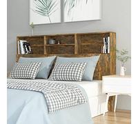 DJEKA tête de lit avec Rangement 160 Tete de lit 160 cm Bois têtes de lit pour Adulte-Chêne fumé-160x19x103,5 cm
