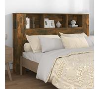 DJEKA tête de lit avec Rangement 160 Tete de lit 160 cm Bois têtes de lit pour Adulte-Chêne fumé-2-160x18,5x104,5 cm