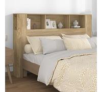 DJEKA tête de lit avec Rangement 160 Tete de lit 160 cm Bois têtes de lit pour Adulte-Chêne sonoma-2-160x18,5x104,5 cm