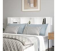 DJEKA tête de lit avec Rangement 180 Tete de lit 180 cm Bois têtes de lit pour adulte-Blanc-2-180x18,5x104,5 cm