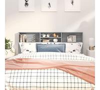 DJEKA tête de lit avec Rangement 180 Tete de lit 180 cm Bois têtes de lit pour Adulte-Sonoma gris-180x19x103,8 cm