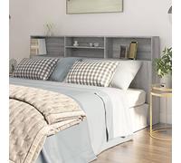 DJEKA tête de lit avec Rangement 200 Tete de lit 200 cm Bois têtes de lit pour Adulte-Sonoma gris-200x19x103,5 cm