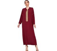 Djellaba Femme qualité Premium - Caftan Femme 1 pièce - Sublime djellaba Rouge Portable comme Une Abaya Femme, Une Robe Kabyle ou Un Caftan marocain - XL