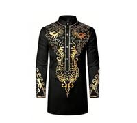 Djellaba Homme Maillot De Bain Musulman Caftan Grise Polyvalente Bureau Et Mosquée Coupe Ajustée Boubou Grand Africain Bazin Riche Grande Taille Qamis Deguisement Aladin Adulte Peignoirs Le noir-B S