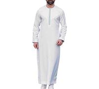 Djellaba Homme Marocaine Robes Musulmanes Moyen Orient Robe De Priere Burka Arabe Costume Islamique Indienne Kimono Homme Kamis Ramadan Eid Manches Longues pour Homme Men Boubou Djelaba