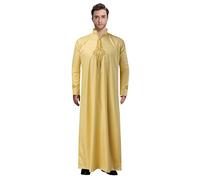 Djellaba Homme Musulman Ramadan Qamis Homme Col Montant Zippée Priere Islamique Abaya Homme Manche Longue Djellaba Homme Marocaine Poches Caftan Homme Kamis Homme Musulman Robe Marocaine Jelaba Kaftan