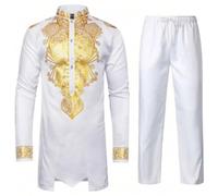 Djellaba Homme Ramadan Eid Artisanat Traditionnel Marocain Prière Qamis Homme Dubai Homme Saoudien Vintage Chemise Soiree Qamis Lâche Robe Élégante Tunique Abaya pour Ethnique, Mariage, Soirée