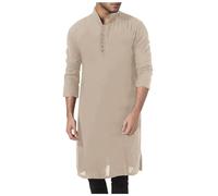 Djellaba Homme Ramadan Eid de Prière Qamis Homme Musulman à Manches Mongues Jelaba Homme Musulman Djellaba Homme Musulman Caftan Homme Robe Lin Grande Taille Abaya Homme Kaftan Thobe Jalabiya