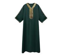 Djellaba Homme Robe Musulmane Caftan Coton De Qualité Supérieure Dubai Homme Saoudien Vintage Chemise Blanche Longue Jelaba Homme Rétro Moyen Orient Robe Kaftan Kamis Jalabiya