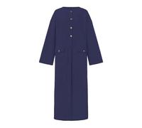 Djellaba Maillot De Bain Musulman Homme Peignoirs Luxe En Soie Mélangée Pour Mariages Musulmans Moderne Slim Fit Sans Broderie Minimaliste Quotidien Marocaine Tenue Africaine Qamis Caftan Bleu foncé M