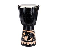 Djembé 20 cm pour Enfant - Tambour africain en Bois peint - Modèle Éléphant noir