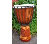 Djembé 50 cm en bois - Tambour africain fait main avec peau de chèvre - Instrument de percussion pour adultes au son puissant