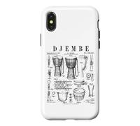 Djembé Drummer Africain Drummer Musique Vintage Brevet Coque pour iPhone X/XS