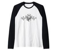 Djembé Notes ECG Rythme Cardiaque Tambour Afrique Ethno Percussion Manche Raglan