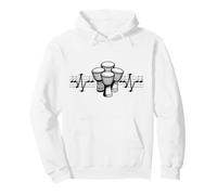 Djembé Notes ECG Rythme Cardiaque Tambour Afrique Ethno Percussion Sweat à Capuche