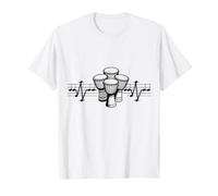 Djembé Notes ECG Rythme Cardiaque Tambour Afrique Ethno Percussion T-Shirt