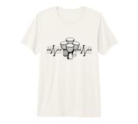 Djembé Notes ECG Rythme Cardiaque Tambour Afrique Ethno Percussion T-Shirt Haut de Gamme