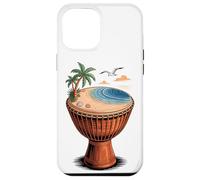 Djembé Plage Tropique Mer Palmiers Art Rythme Musique Visuel Coque pour iPhone 12 Pro Max