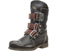 DJFOG Bottes de Cowboy occidentales pour Hommes, Bottes de Combat de Moto Vintage, Bottines à Boucle cloutée à mi-Tube,Noir,43 EU