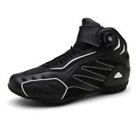 DJFOG Bottes de Moto pour Hommes et Femmes, Chaussures de Moto légères, Bottes de vélo Tout-Terrain essentielles à la sécurité du Cavalier, Cadeaux pour Les Motards,Noir,40