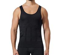 DJFOG ManSculpt Débardeur de compression pour homme, débardeur amincissant pour homme, gilet gainant pour homme, noir, XX-Large