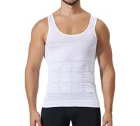 DJFOG ManSculpt Débardeur de compression pour homme, débardeur amincissant pour homme, gilet gainant pour homme, blanc, XX-Large