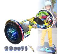 DJFYVAEIO Draisienne 10 Pouces,Autonomie De 5 à 15 Km,Connectivité Bluetooth,Capacité De Charge Maximale De 100 Kg, éclairage D'ambiance LED,Angle D'inclinaison De 15°,pour Adolescents Et Adultes C