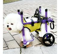 DJFYVAEIO Fauteuil Roulant Réglable pour Chien,Fauteuil Roulant pour Animaux De Compagnie À 4 Roues,Capacité De Poids 3-9Kg,Tissu De Soutien Monobloc,Redonne De La Vitalité,avec Sac De Rangement(S) A