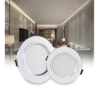 DJFYVKKIO Downlight de 2,5 à 4 pouces avec garniture de déflecteur plafonnier directionnel chromé lumière de plaquette 5-18W projecteurs paquet de 2 LED peut éclairer blanc chaud