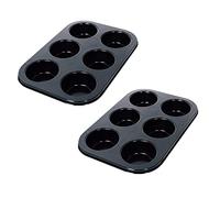 djgkENVQ Plat à four, Lot de 2 moules à muffins, petits gâteaux, moules à cupcakes à fond plat(Black)