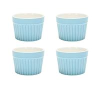 djgkENVQ Plat à four, Lot de 4 ramequins empilables en porcelaine(Blue)