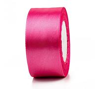djgkENVQ Ruban de Satin, Ruban de Satin Double Face en Polyester, 4 cm de Large, doré, continu, 25 mètres(Plum Red)