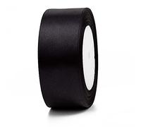 djgkENVQ Ruban de Satin, Ruban Satin Double Face en Polyester Bleu Marine et Vert, 4 cm de Large, continu, 25 mètres(Black)