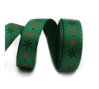 djgkENVQ Ruban de Satin, Rubans de Noël imprimés de 0,6 po, Ruban Gros-Grain en Polyester(F,100yard)