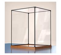 DJHGNFRDK Boîte de présentation en acrylique, Vitrine en acrylique avec base en bois et cadre en aluminium, plusieurs tailles(20x20x30cm(8x8x12))
