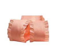 DJHGNFRDK Ruban de Velours, Velvet Ruffle Edge Matte Ribbons for Hair Bows DIY Corsage 50 Yards Peach 1-1.5 inch(Peach 14,40mm 10yards)