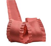 DJHGNFRDK Ruban de Velours, Velvet Ruffle Edge Matte Ribbons for Hair Bows DIY Corsage 50 Yards Peach 1-1.5 inch(13,40mm 10yards)