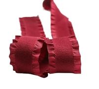 DJHGNFRDK Ruban de Velours, Velvet Ruffle Edge Matte Ribbons for Hair Bows DIY Corsage 50 Yards Peach 1-1.5 inch(3,40mm 10yards)