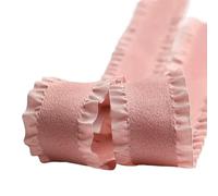DJHGNFRDK Ruban de Velours, Velvet Ruffle Edge Matte Ribbons for Hair Bows DIY Corsage 50 Yards Peach 1-1.5 inch(5,40mm 50yards)