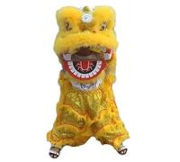 DJHGNFRDK Tenue traditionnelle de danse du lion chinois, Costume de danse du Lion, mascotte chinoise multicolore for enfants âgés de 5 à 12 pouces, 14 pouces(Yellow)