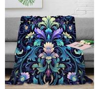 DJHVJS Fleurs Couverture en Flanelle Couverture Polaire Moelleuse Douce Et Chaude Imprimé 3D Couverture De Canapé pour Adolescents Et Adultes 50x60inch(127x152cm)
